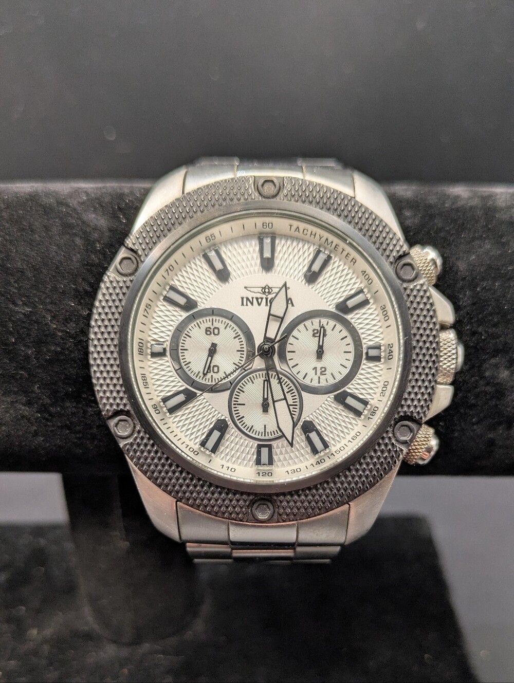 Invicta Silver Stainless Steel Chronograph Watch